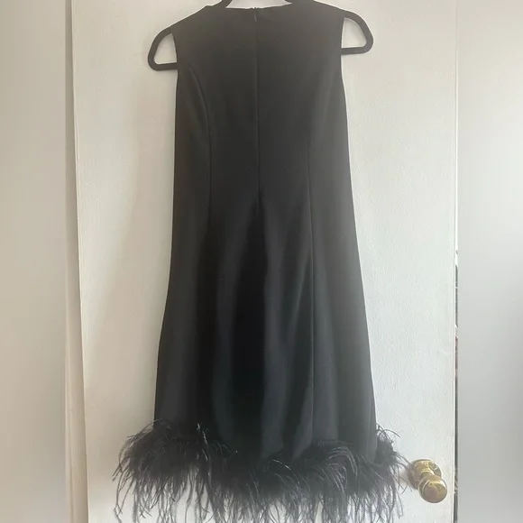 Bebe Sleeveless Feathered-Tail Cocktail Dress Size 10 - Picture 1 of 12
